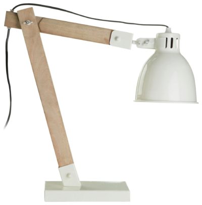Oslo - Adjustable Iron & Wood - Table Lamp - White
